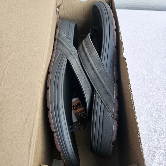 Skechers Patino Marlee Thong Flip Flop Sandal Men 13 Brown Relaxed Fit Luxe Foam - Picture 10 of 11